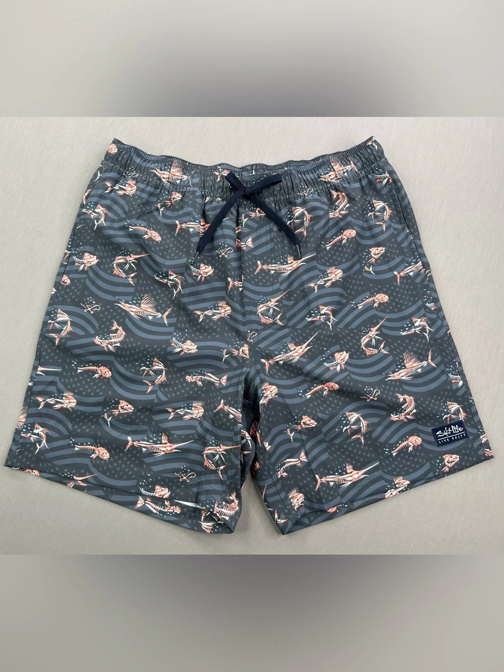 SALT LIFE MENS SLX PERFORMANCE LINED SWIM TRUNKS 4 WAY STRETCH